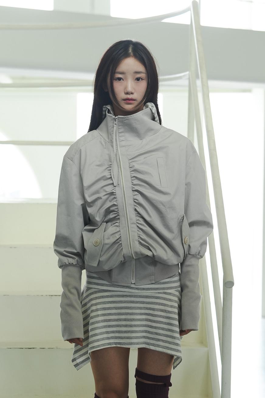Shirring jacket, light grey