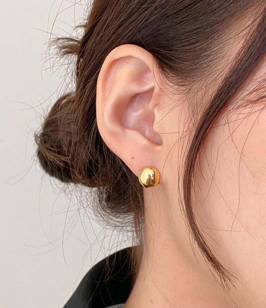 (크르와)실버925 버튼 볼 원터치 귀걸이