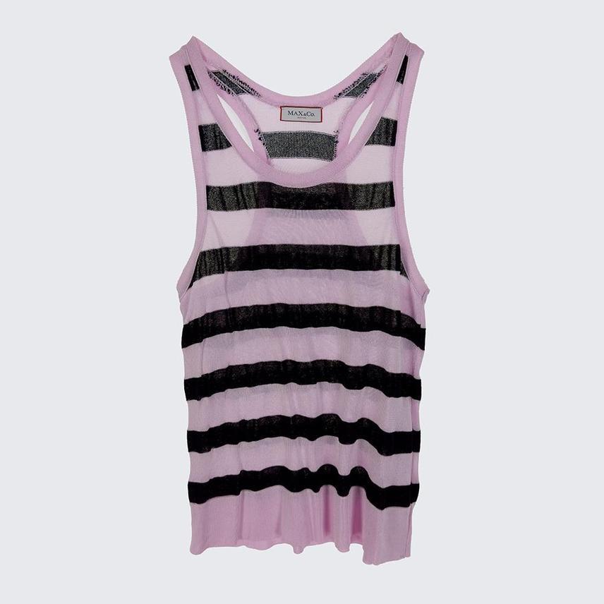 [여성 44] 막스앤코 막스마라 스트라이프 민소매 나시 니트 (9916)