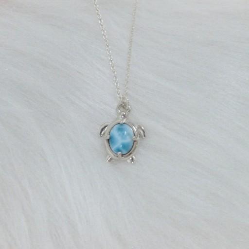 925silver  AAA+라리마 거북이 목걸이