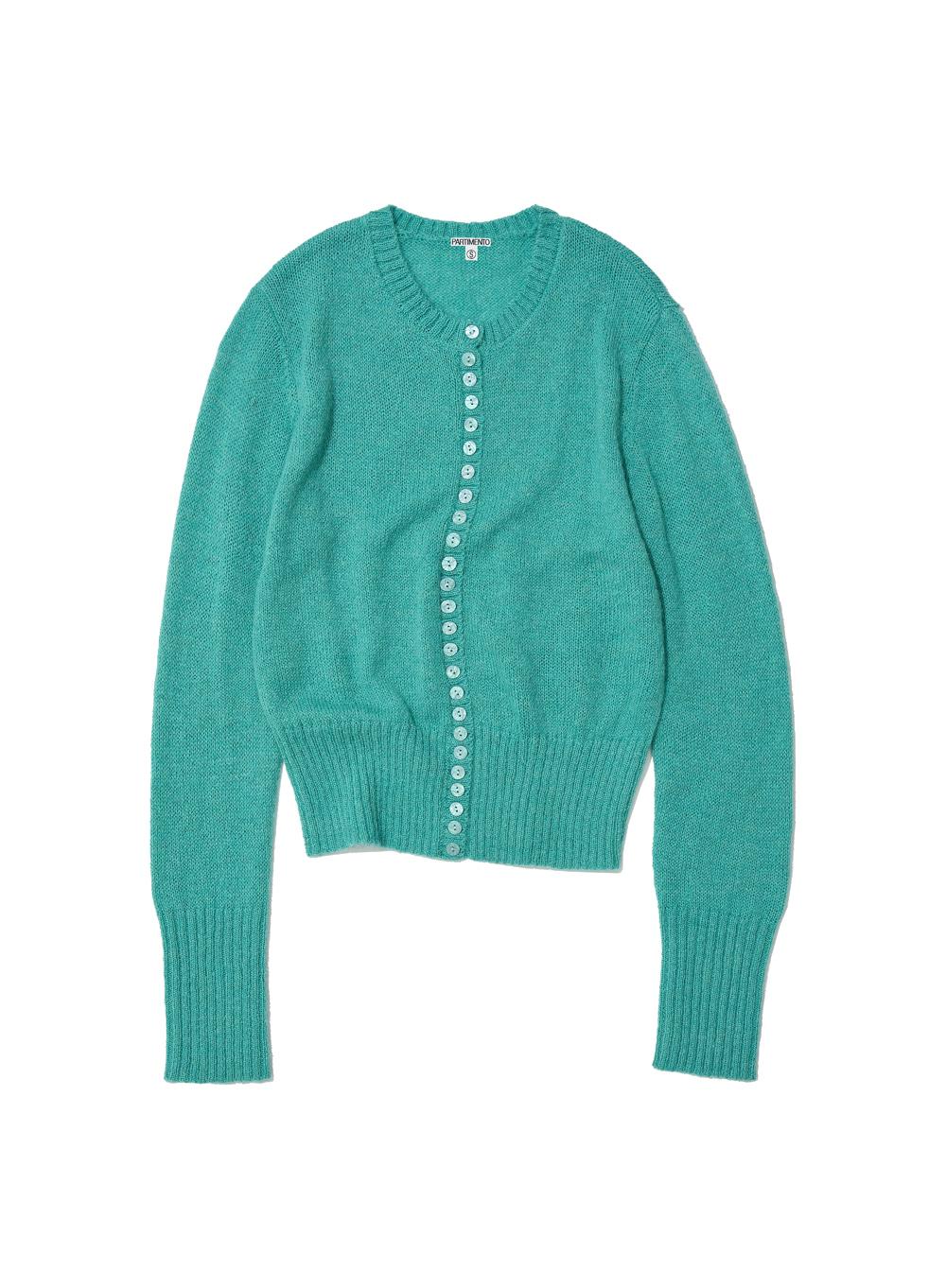 [WOMEN] WIDE RIB BUTTON-UP KNIT CARDIGAN_EMERALD