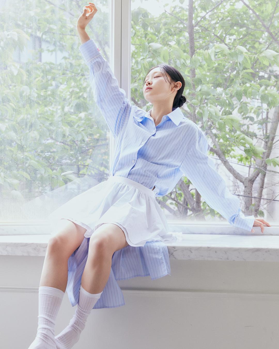 맥시 슬릿셔츠 Blue soda