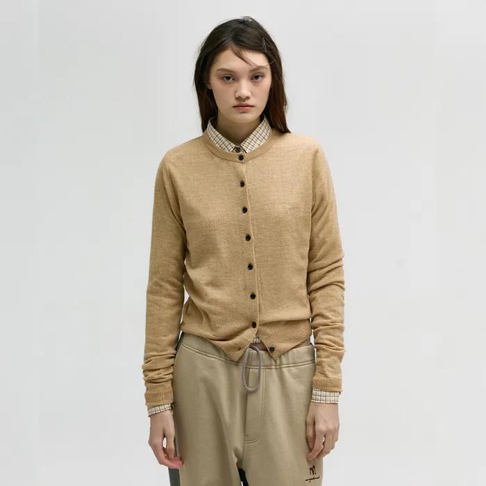 CREW NECK CARDIGAN_beige