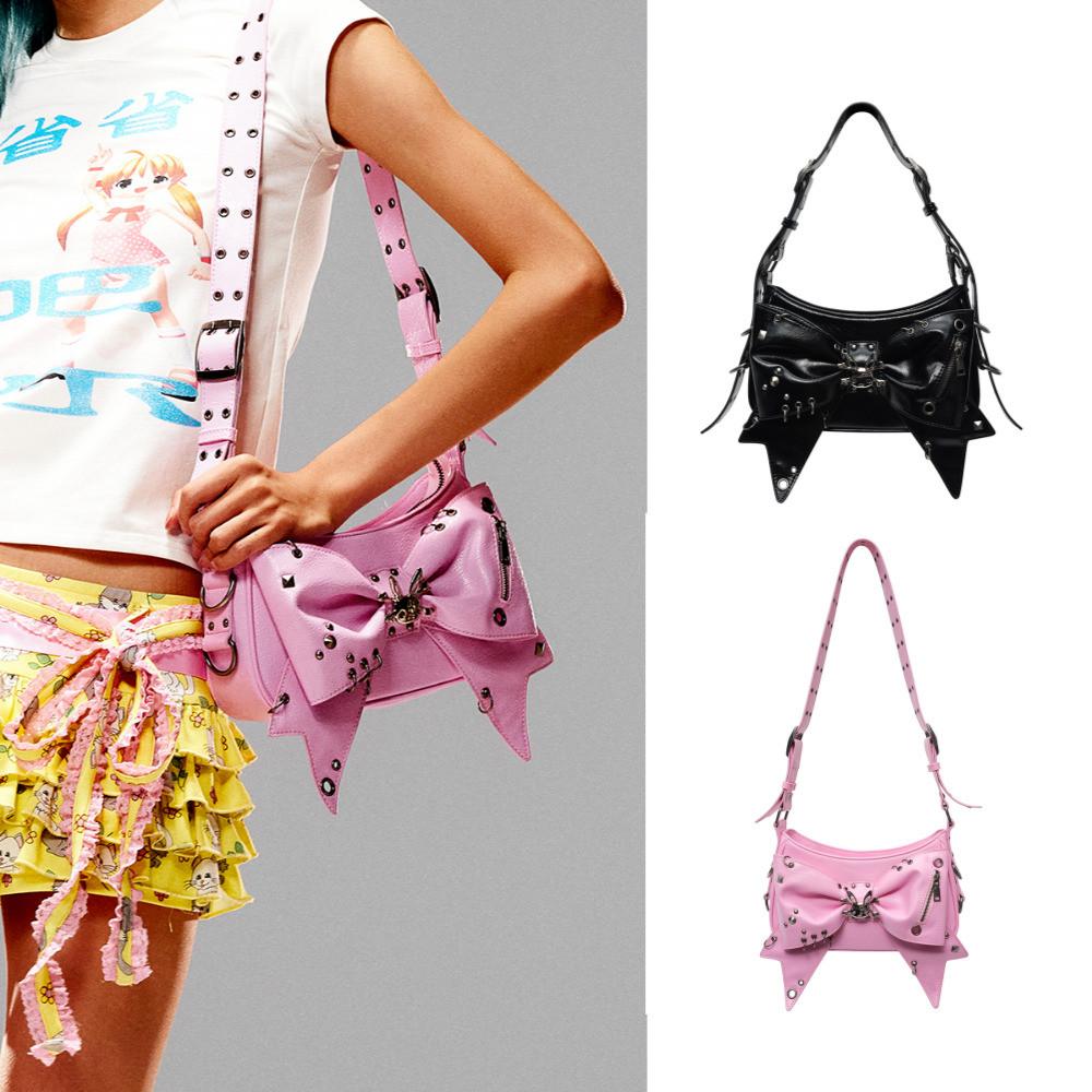 CFIERCE 씨피어스 리본 가죽 숄더백 미니 레더 백