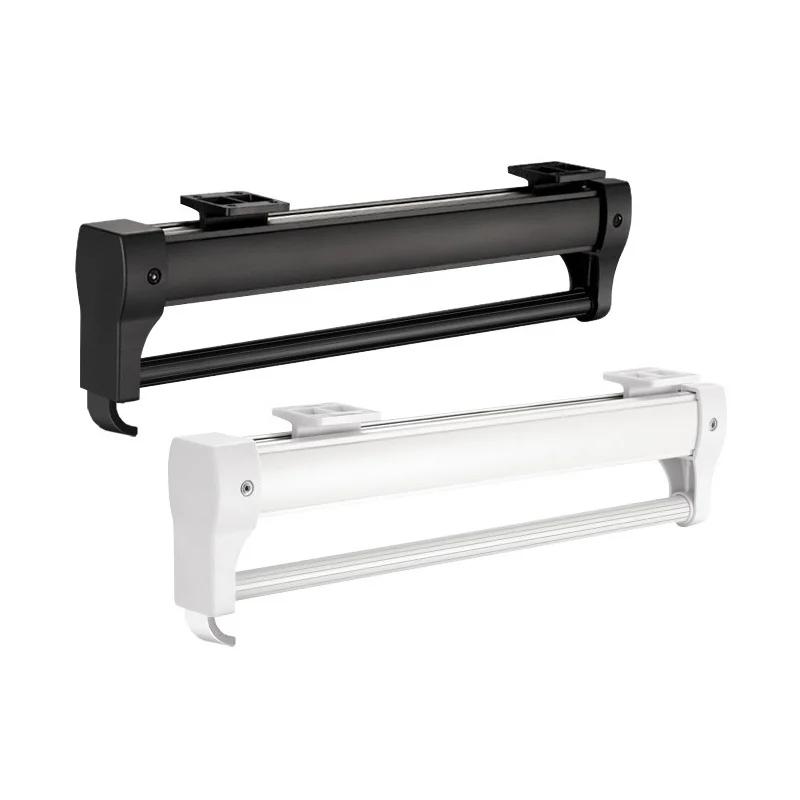 상단 마운트 조정 가능한 옷장 의류 레일, 헤비 듀티 풀 아웃 옷장 로드 옷장 행어 랙 바, 볼 슬라이드, 25-50cm