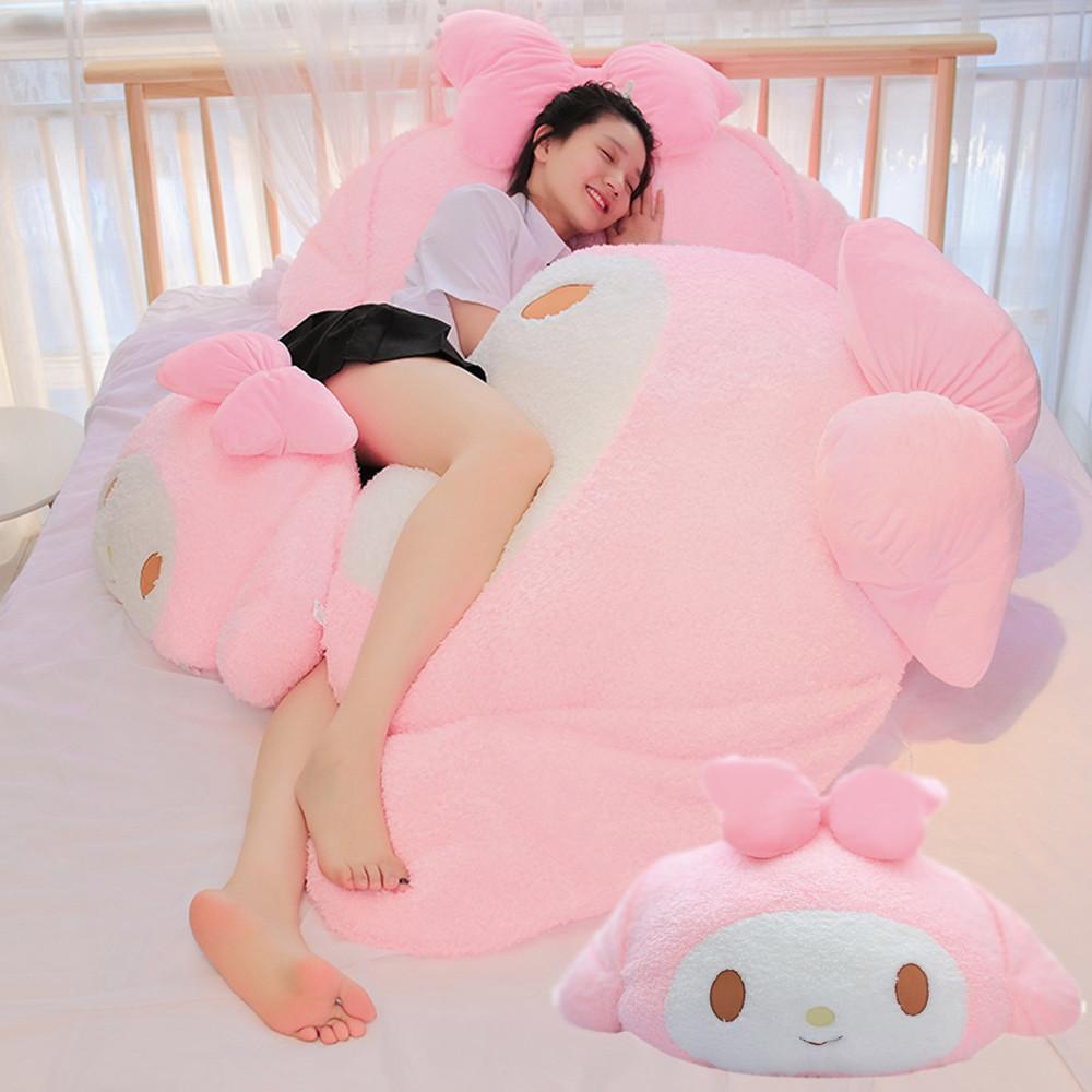 대형 마이멜로디 인형 시나모롤 등받이 쿠션 안고자는 애착인형 50cm 90cm 110cm