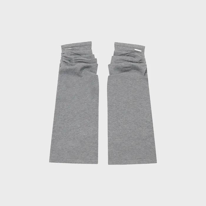 Shirring knit leg warmer GREY