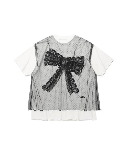 FFATS BIG RIBBON MESH BIG BIG TEE_WHITE(NG2FMUT580A)