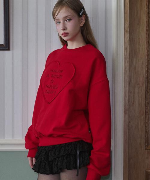 In the heart Sweatshirt [Rose Red]