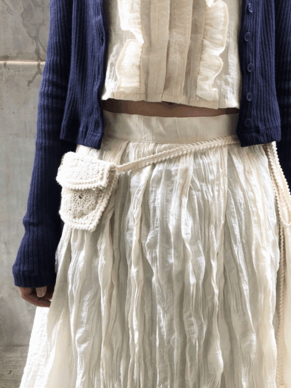 flower knitting mini bag / 플라워 니팅 미니 백