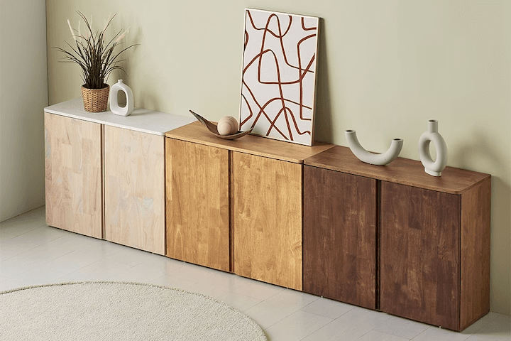 레니 거실 수납장 다용도 틈새 높은 원목 800