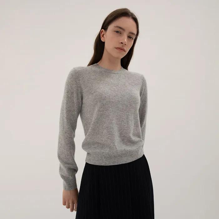 [16차] Essential Wool Round Knit - Melange grey