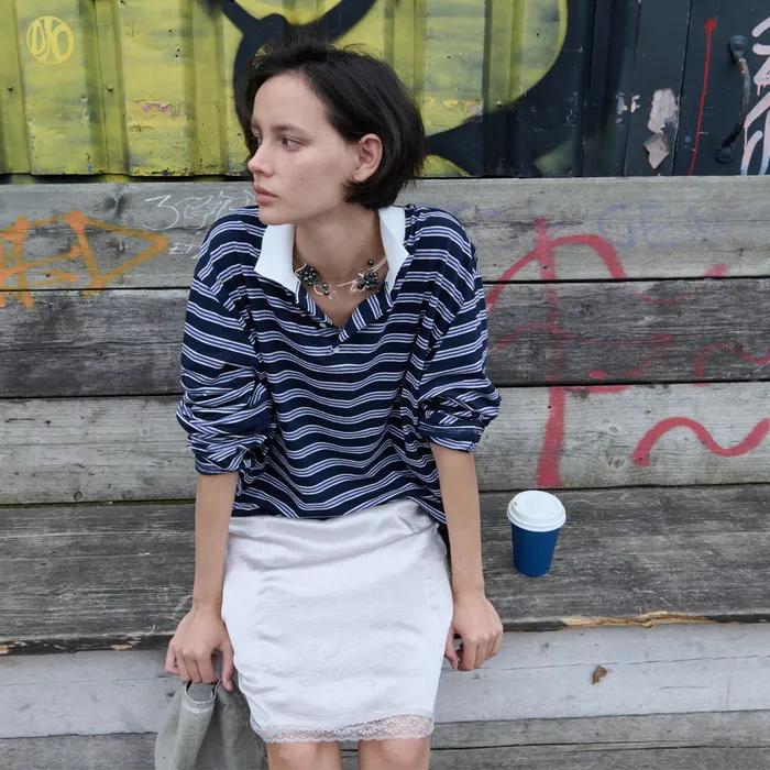 [5th] Moss satin midi skirt - greige