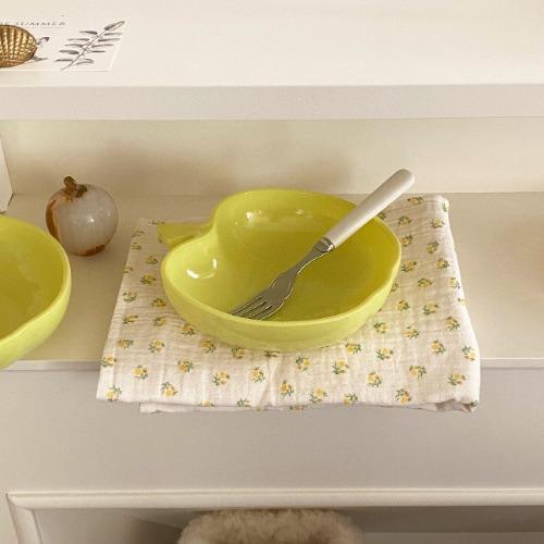 [vintage] 헤이즐아틀라스 그린옐로우 애플 밀크글라스 시리얼 보울