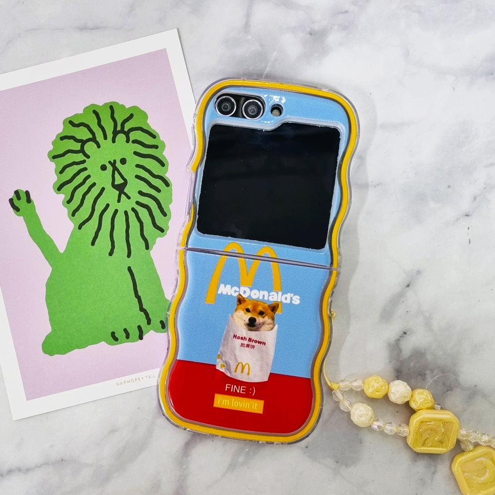 삼성 갤럭시 Z플립5 Z플립4 Z플립3 맥도날드 시바 고양이 캐릭터 웨이브 실리콘 스트랩 지플립5 지플립4 지플립3 제트플립5 제트플립4 제트플립3 플립5 플립4 플립3 케이스