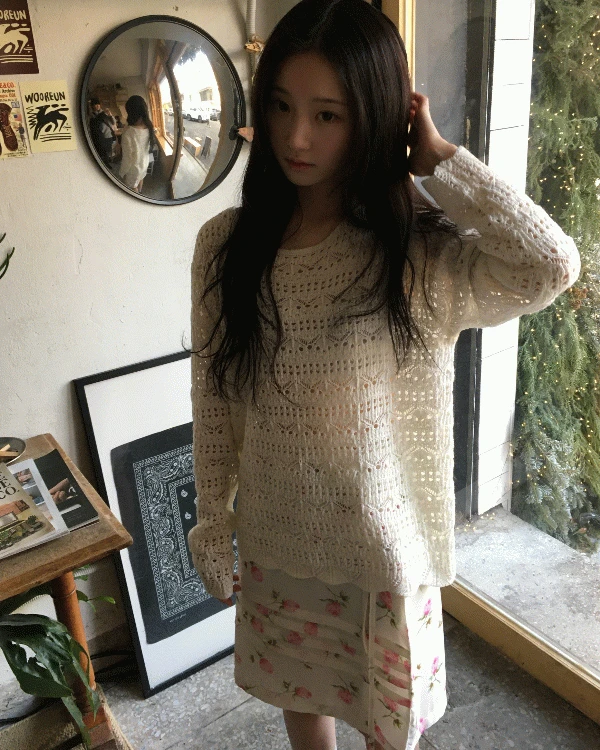 [데이빈made🌼] 로엔 실키 플라워 핀턱 스트링 미디 sk