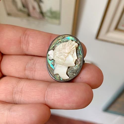 Antique Silver Shell Cameo Brooch (no.2103207)