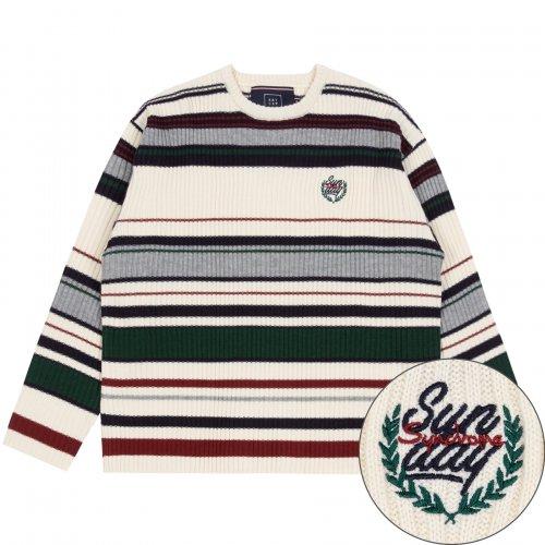 STRIPED RIBBED KNITWEAR_OATMEAL