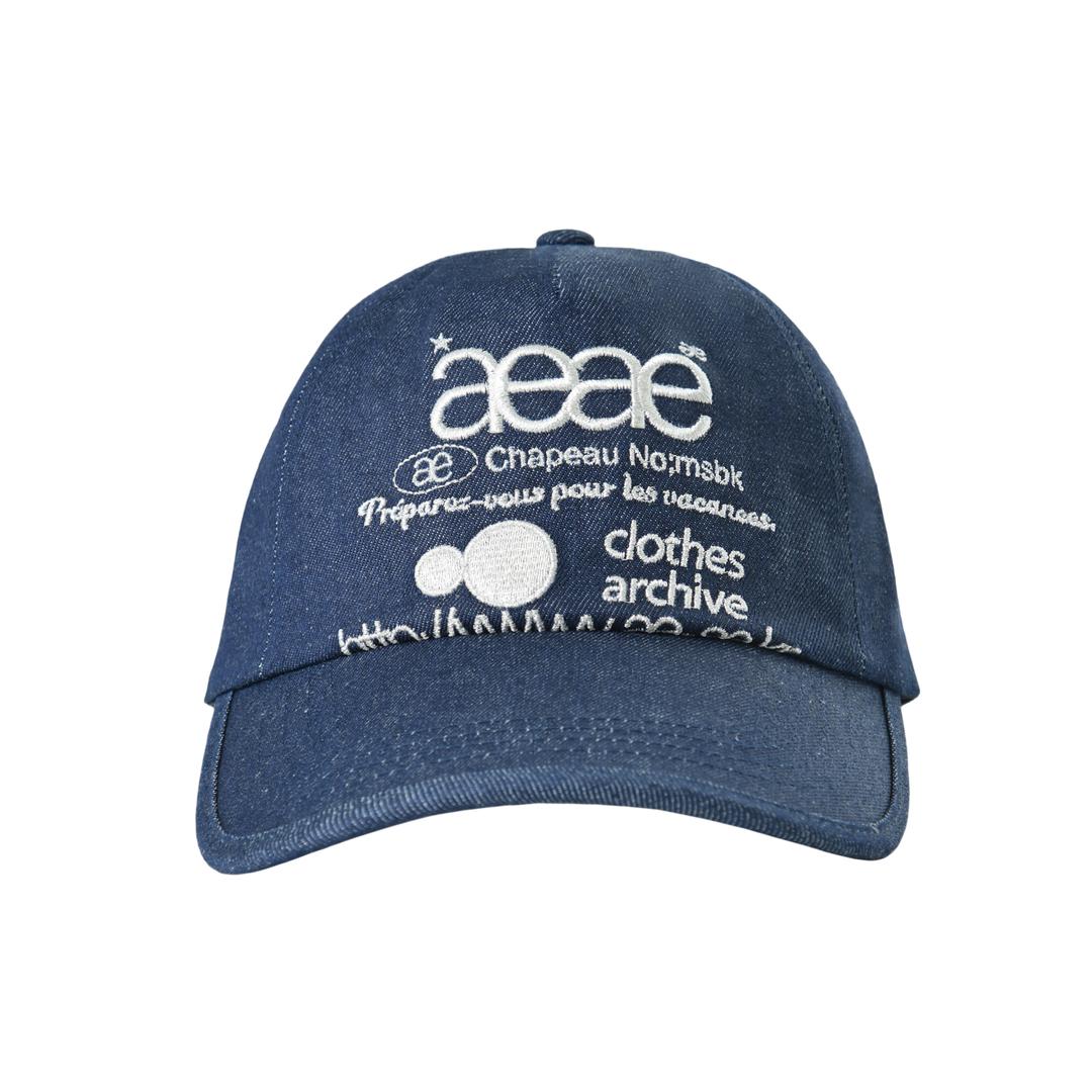 WEB LOGO DENIM 5 PANNEL CAP - [MID BLUE]