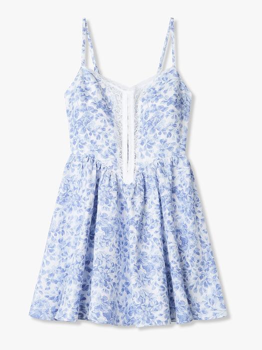 레이스 패치 린넨 드레스 (Olina Linen Dress)_블루 RF15107068