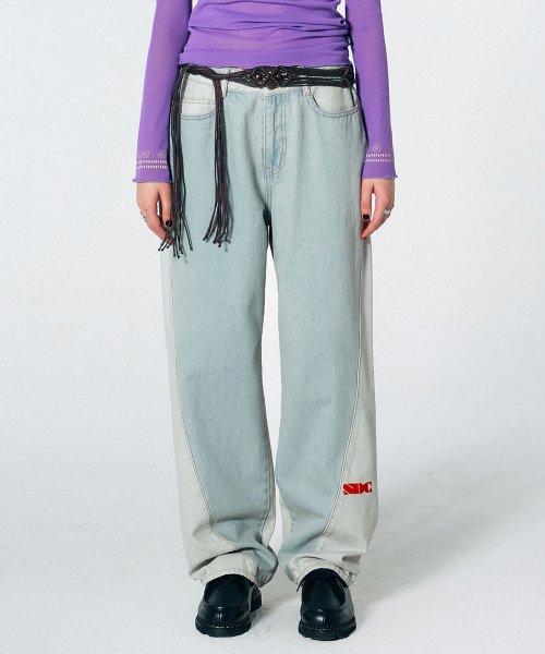 Reverse Block Denim Pants Light Wash