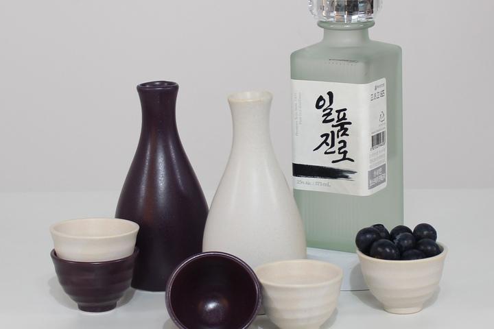 도자기 술병 술잔세트 골뱅이 주병세트(4P)