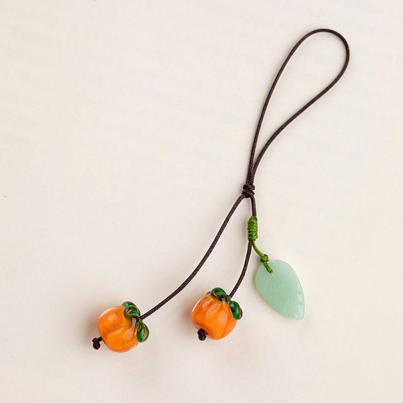 가지니샵 부귀와 평안함 좋은감 쌍 감 휴대폰 고리 가방고리 악세서리