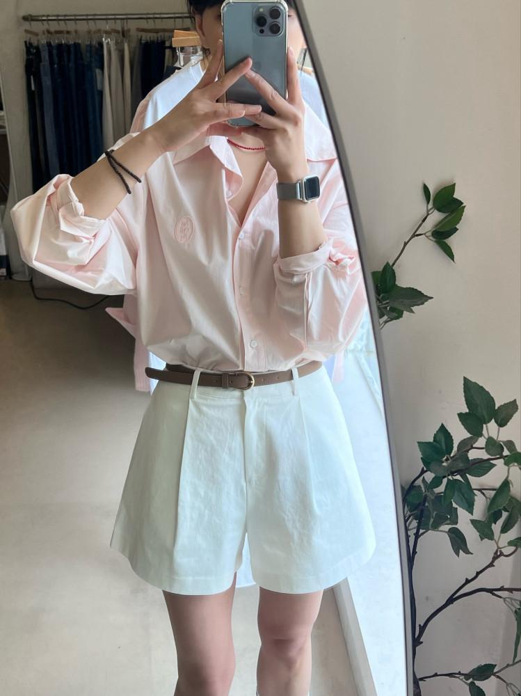 코튼 자수 남방