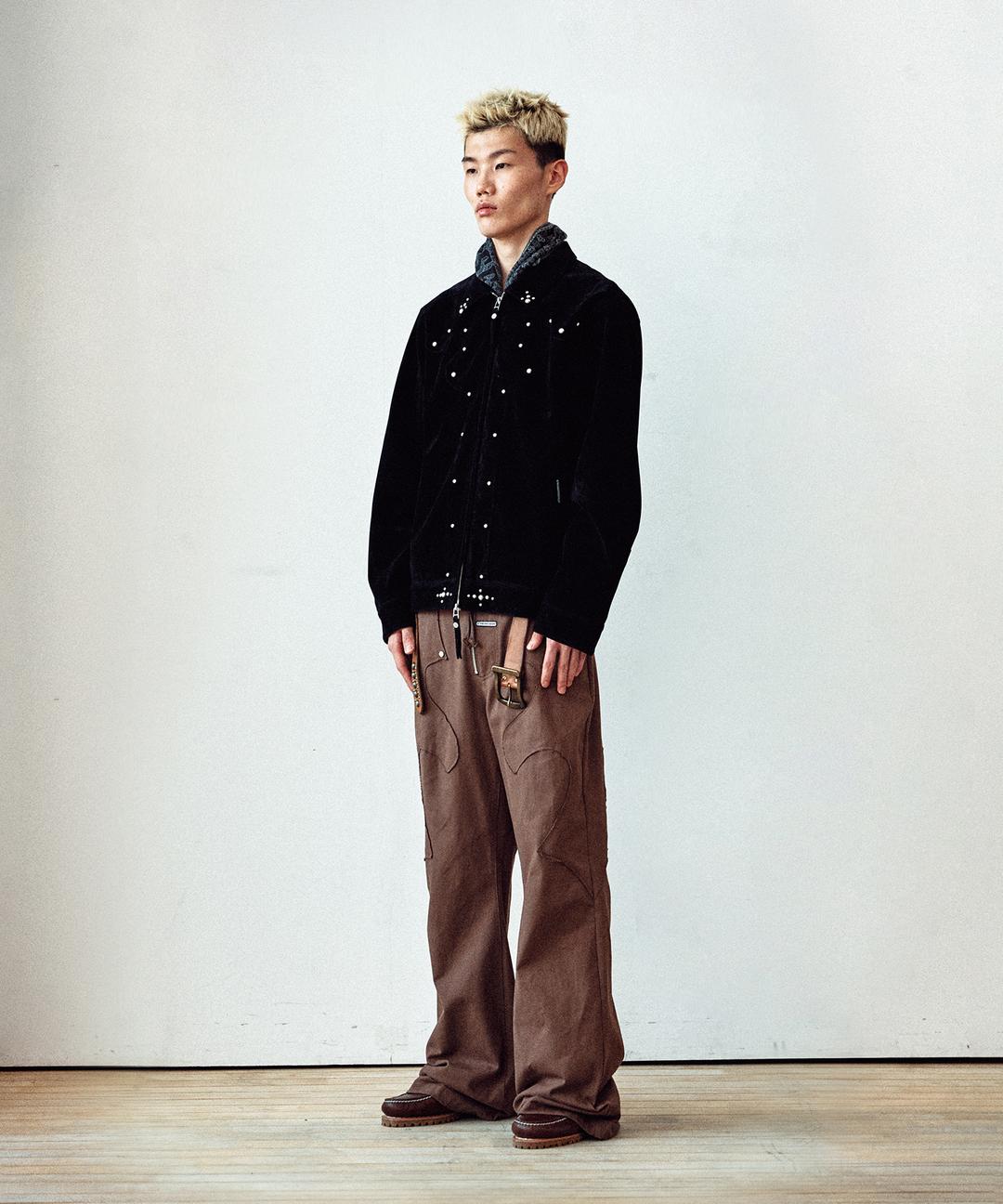 STUDDED SUEDE JACKET BLACK