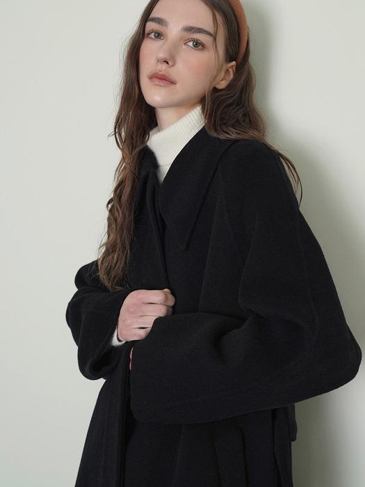 [리오더 7차] 캐시미어 싱글카라 롱 코트 - 블랙