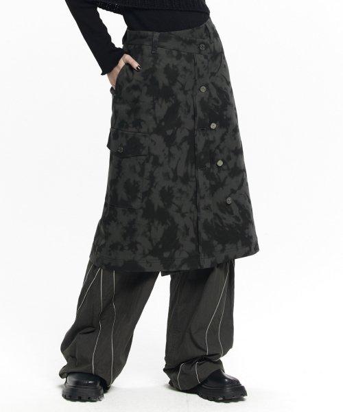 메종미네드(MAISON MINED)  (W) MONOCHROME OVER WRAP SKIRT - 사이즈 & 후기 | 무신사