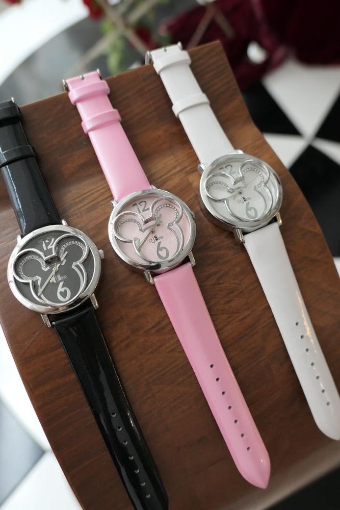 mickey leather watch