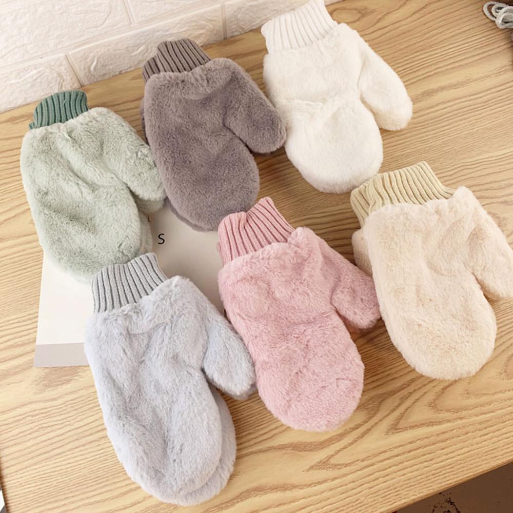 극세사 밍크퍼 커플 장갑 벙어리 장갑