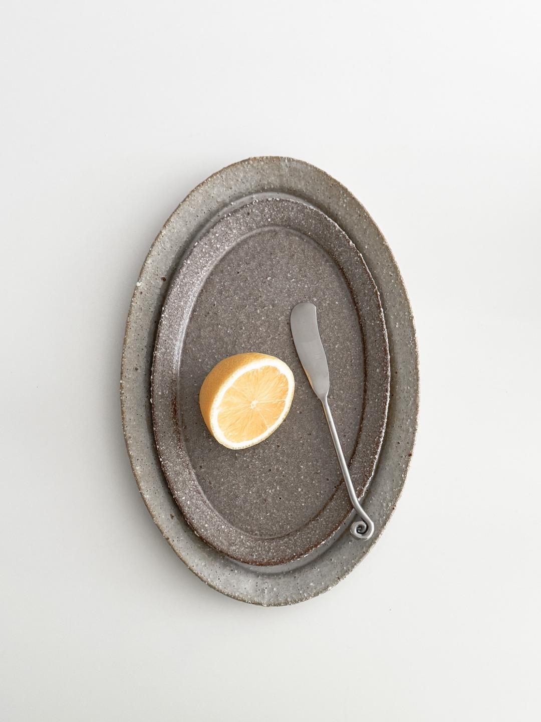 [Hia Pottery] Rim oval plate (Medium)