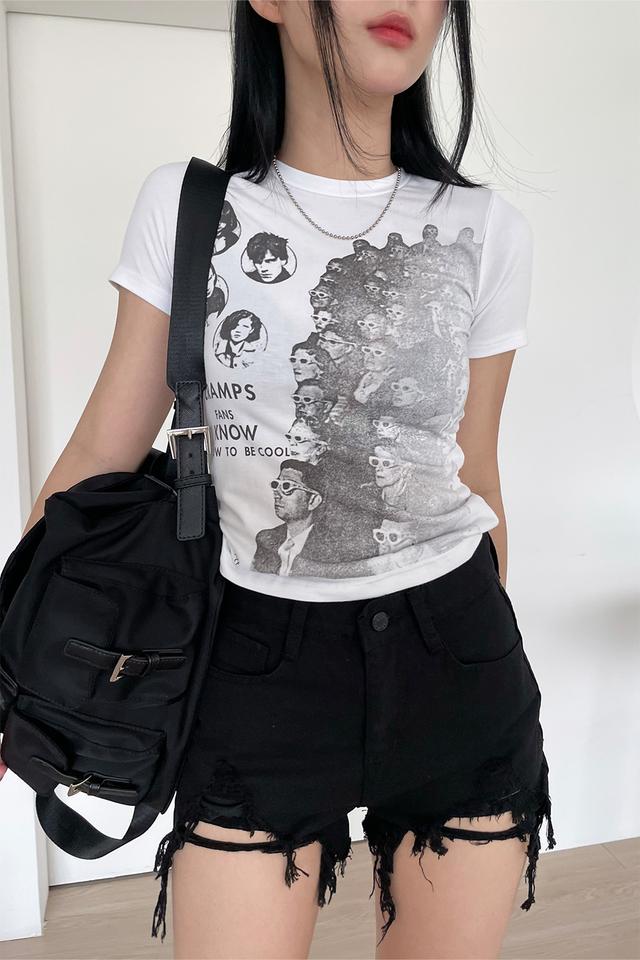 トップス bonnae Graphic open back slit top Ivory Graphic open back slit top (Ivory) - bonnae