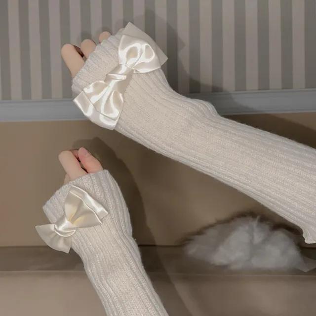 3color (1+1할인) 큐피드 니트 리본 암워머