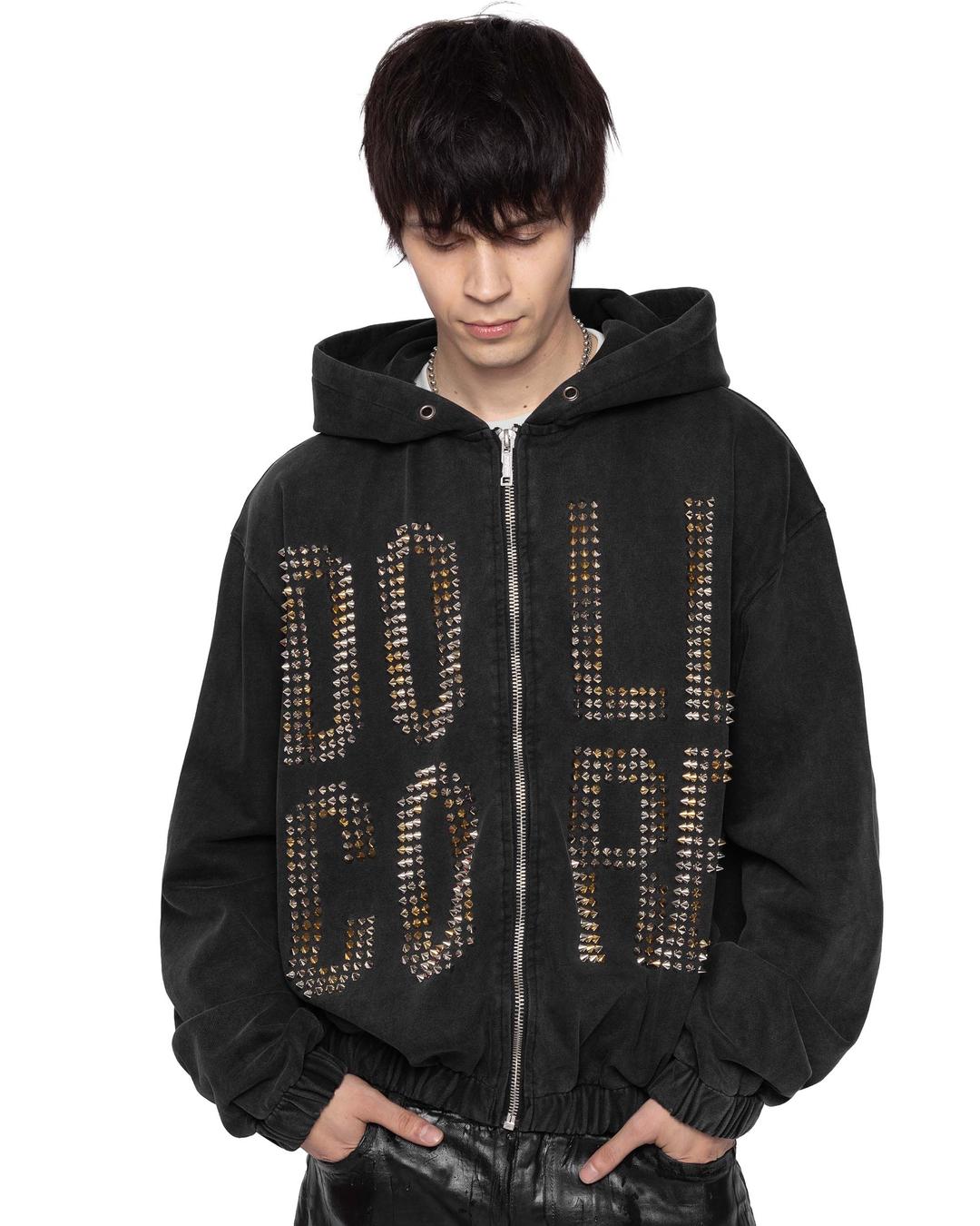 Doll Core Black Spike Hoodie - S