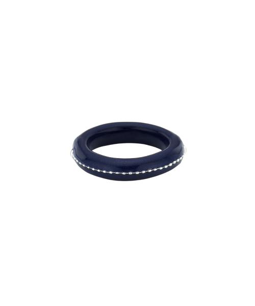 silver radience ring-navy