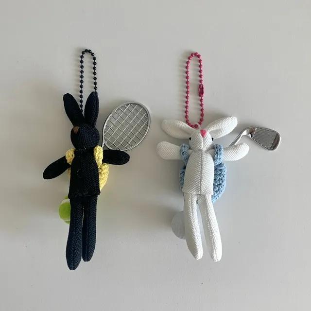 (당일출고)테니스 골프 토끼인형키링 토끼키링 가방고리 열쇠고리 키홀더 자동차키링 에어팟 버즈 동물키링