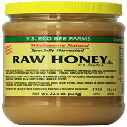 YS Eco Bee Farms 생꿀 - 22온스 2팩 Y.S. Eco Bee Farms Raw Honey - 22 oz Pack of 2