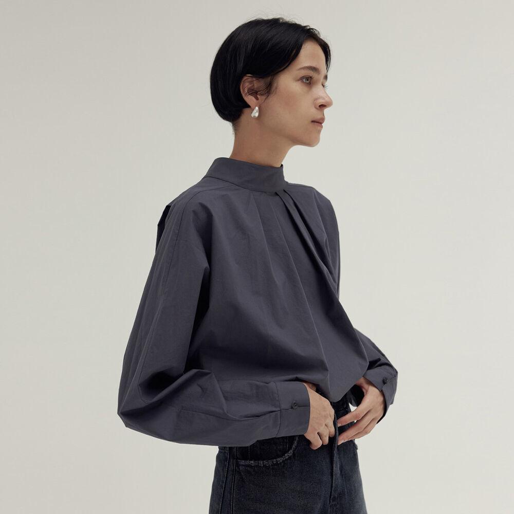 high neck shirt (stormy blue)