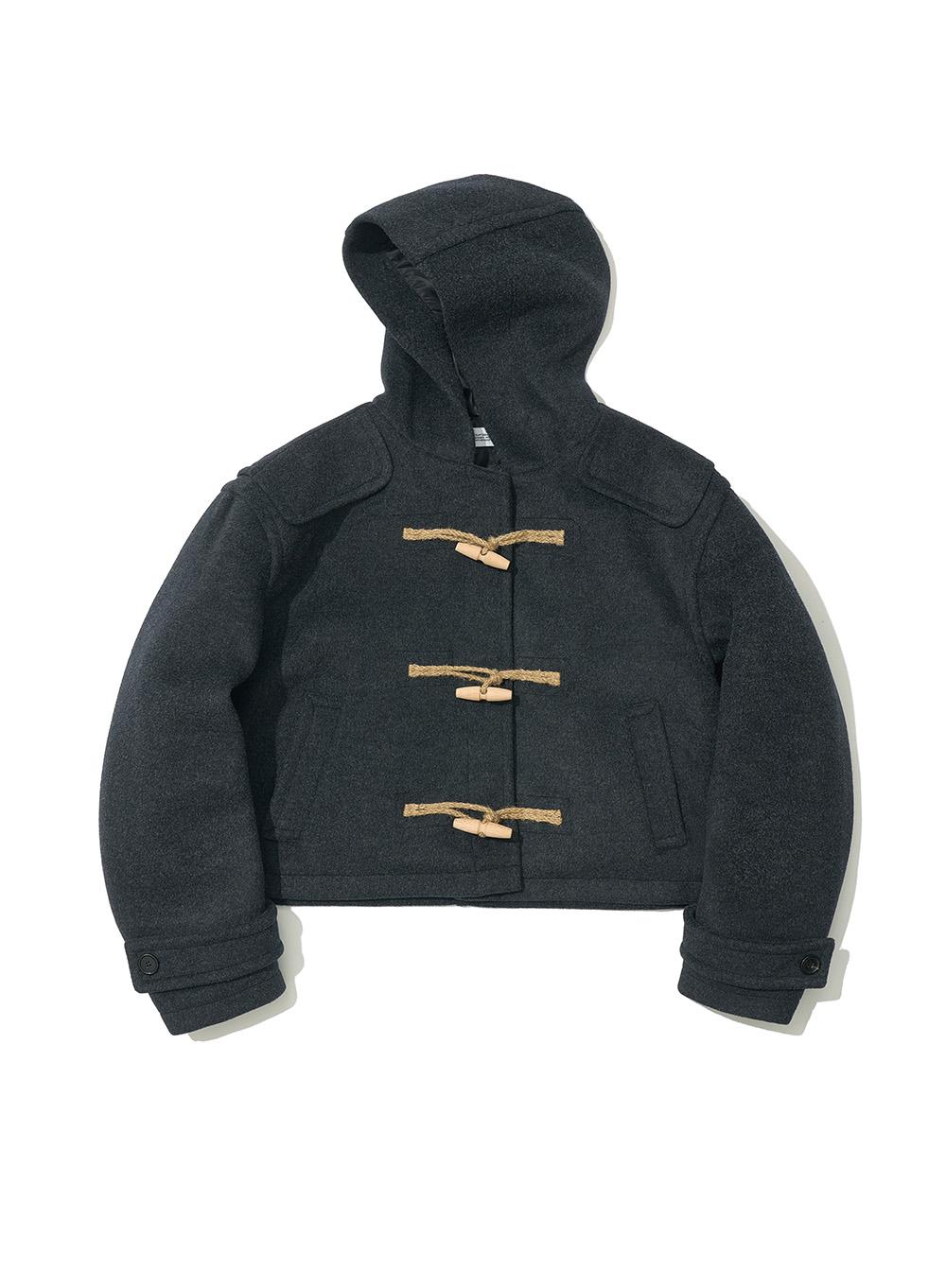[WOMEN] SHORT DUFFLE COAT_CHARCOAL GREY