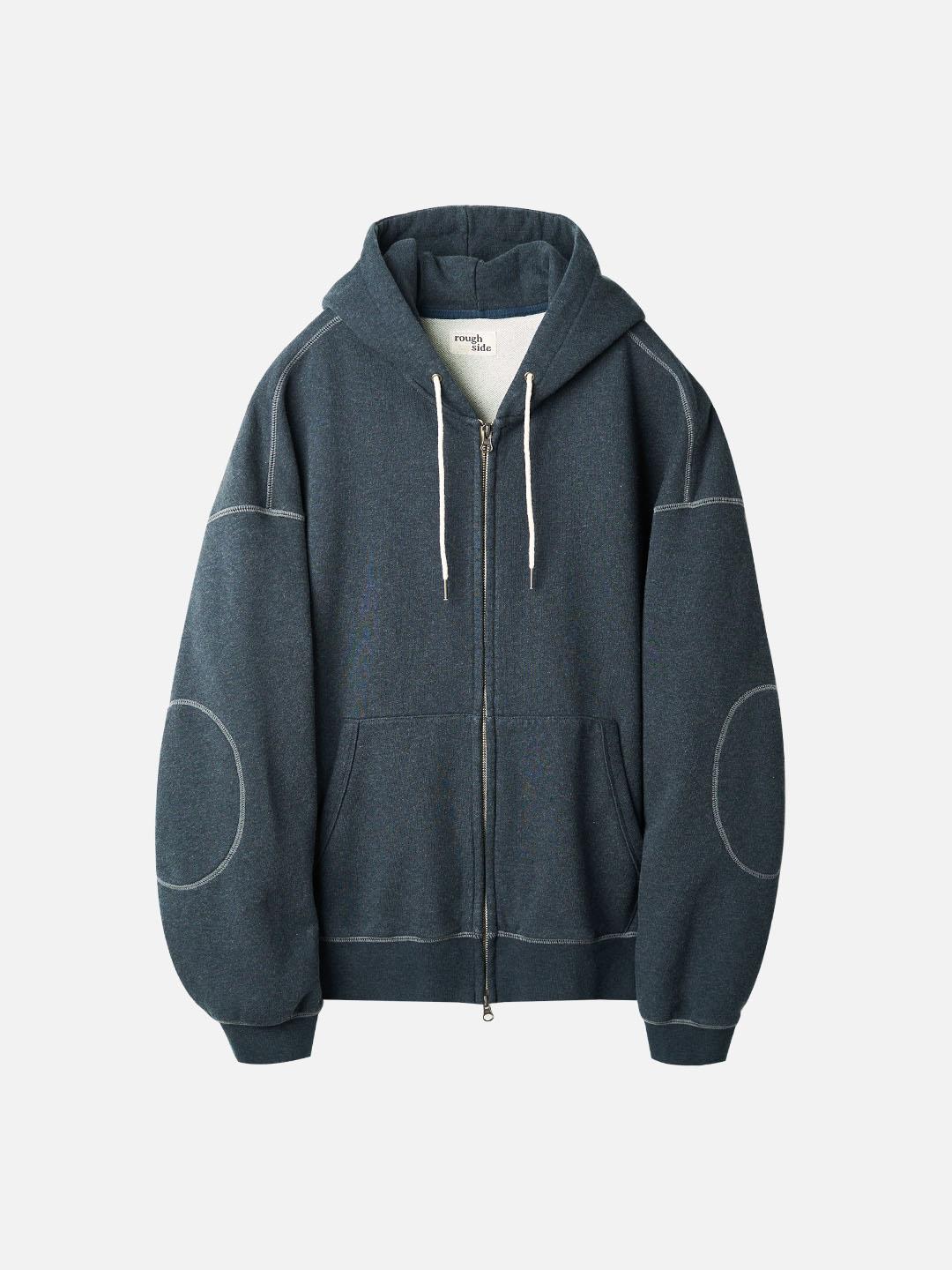 [Signature]Oversized Zip Up Hoodie Navy