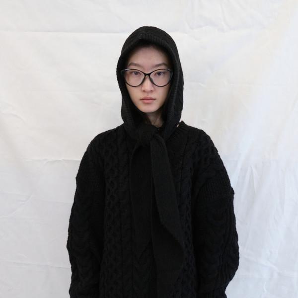 [2/11 순차출고] Oversized Twisted Wool Knit (Black)