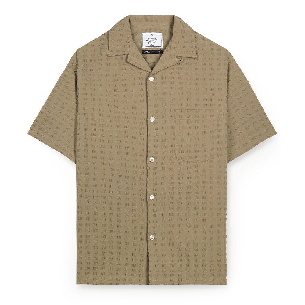 포르투기스 플란넬 반팔 셔츠 - 빅 스퀘어 시어서커