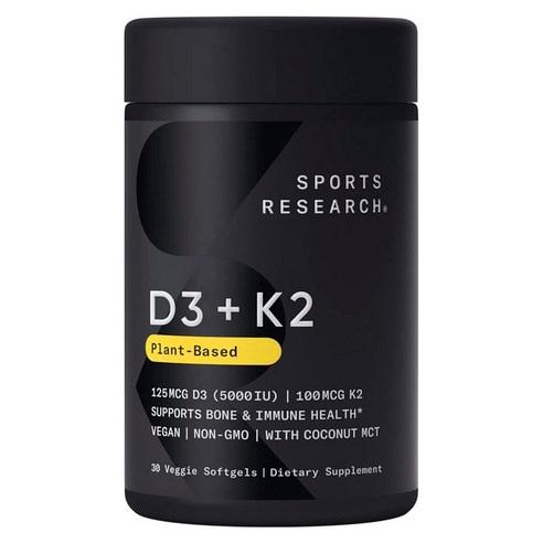 스포츠리서치 D3 125mcg + K2 100mcg 베지 소프트젤, 30정, 1개 - 비타민D | 쿠팡