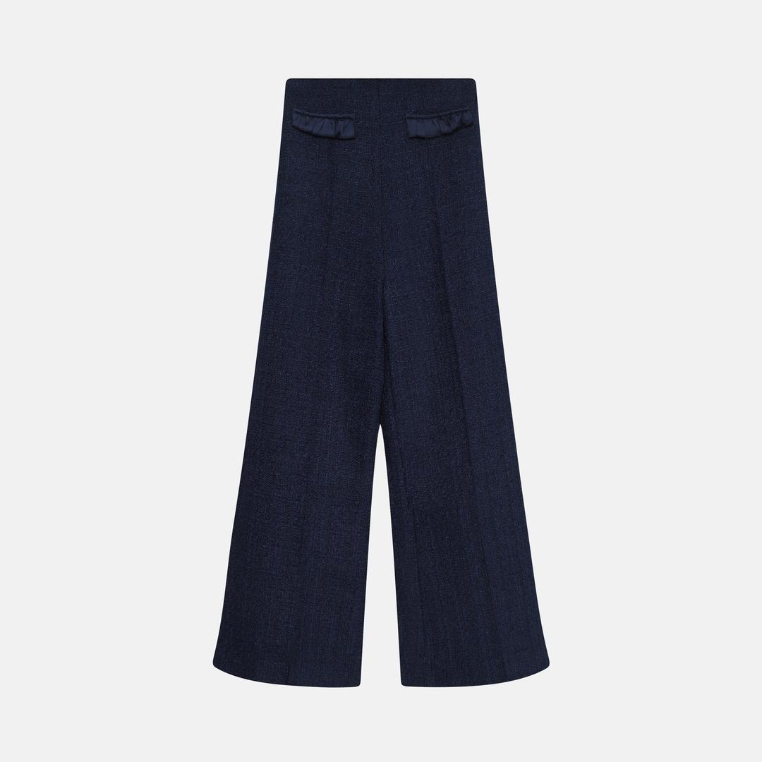 새틴 러플 트위드 팬츠