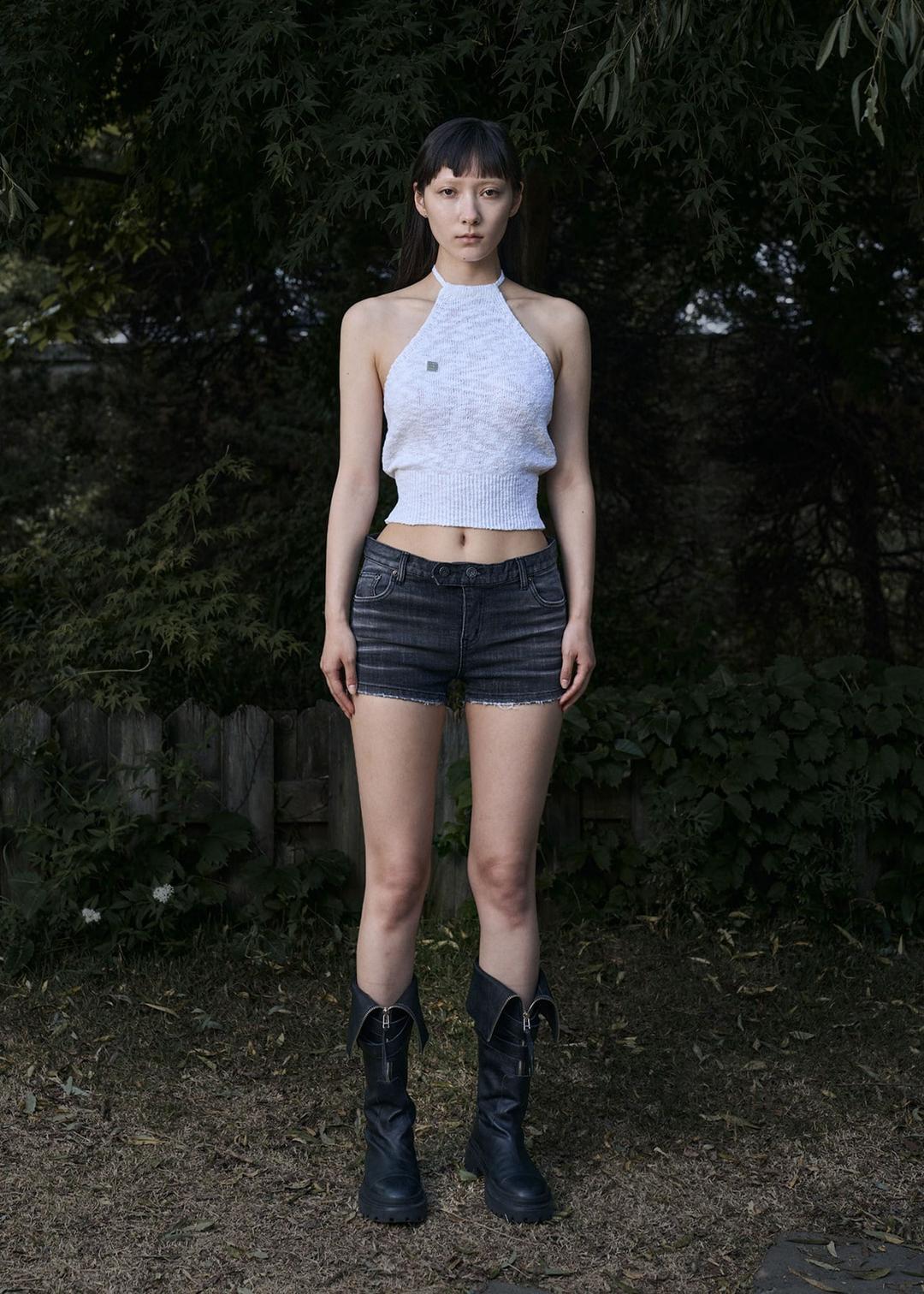 HALTER SLEEVELESS KNIT, WHITE