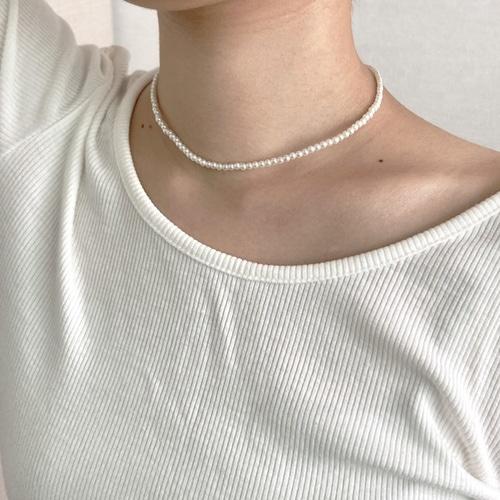 프롤로그이어링 [직잭리뷰수 1위] 얇은 진주 초커 목걸이 (Lily pearl choker)