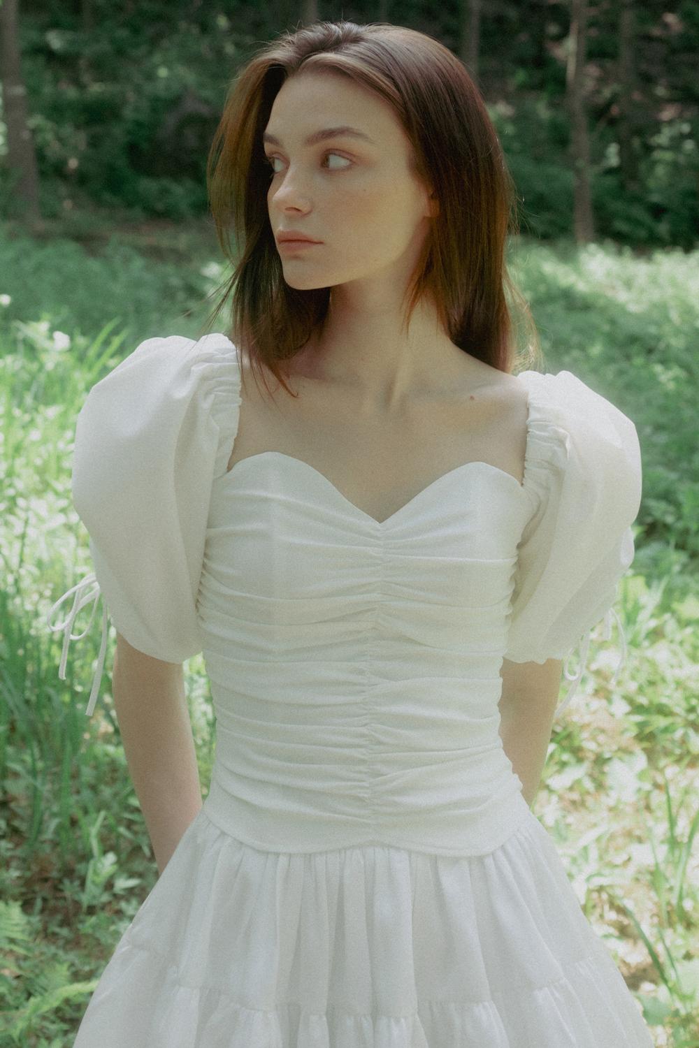 [6/17 예약배송] SHIRRING CORSET BLOUSE_TT4S111IV